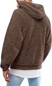 img 2 attached to 🔥 Warm and Cozy: Men's Fuzzy Sherpa Pullover Hoodie - Perfect for Fall and Winter!