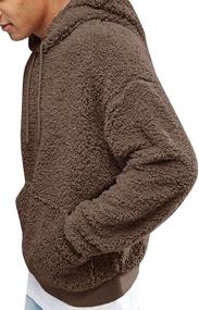 img 3 attached to 🔥 Warm and Cozy: Men's Fuzzy Sherpa Pullover Hoodie - Perfect for Fall and Winter!