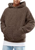 🔥 warm and cozy: men's fuzzy sherpa pullover hoodie - perfect for fall and winter! logo