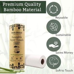 img 2 attached to 🌿 Sustainable Bamboo Paper Towels - Reusable & Washable Roll Towel for Zero Waste, Eco-Friendly Kitchen Cleaning - Alternative Cloth Napkins, Bulk Recycled Reusable Towels - Ideal for Sustainable Gifts