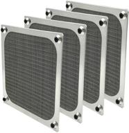 🔒 premium 120mm computer fan filter grills: ultra fine aluminum mesh, silver color - 4 pack with screws logo