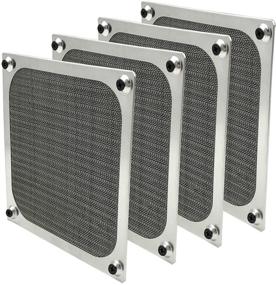 img 4 attached to 🔒 Premium 120mm Computer Fan Filter Grills: Ultra Fine Aluminum Mesh, Silver Color - 4 Pack with Screws