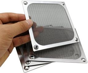 img 1 attached to 🔒 Premium 120mm Computer Fan Filter Grills: Ultra Fine Aluminum Mesh, Silver Color - 4 Pack with Screws