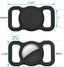 img 2 attached to SWINCHO AirTag Dog Collar Holder: Apple AirTag Cat Pet Loop Case 2-Pack for Air Tags - MintGreen+Black