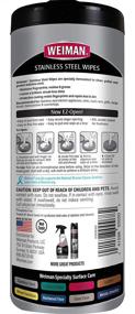 img 3 attached to Weiman Stainless Steel Cleaner Wipes - 2 Pack, Fingerprint Resistant, Removes Residue, Water Marks, and Grease - Ideal for Appliances such as Refrigerators, Dishwashers, Ovens, and Grills - Packaging May Vary