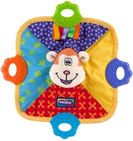 img 1 attached to 🌈 Nuby Teething Blankie Characters: Multiple Colors, 1 Count - Find Your Red/Yellow/Green/Orange/Blue Match!