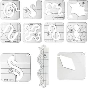 img 2 attached to YICBOR 11pcs Free Motion Quilting Template Series 5 for Domestic Sewing Machine - 11pcs Ruler Set