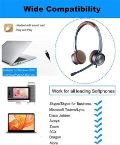 img 1 attached to High-Quality USB Headset with Microphone for PC - Noise Cancelling, Mute Function, Perfect for Call Centers, Home Office, Skype, and Teams