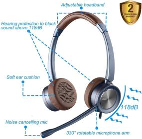 img 2 attached to High-Quality USB Headset with Microphone for PC - Noise Cancelling, Mute Function, Perfect for Call Centers, Home Office, Skype, and Teams