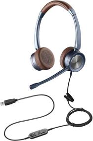 img 3 attached to High-Quality USB Headset with Microphone for PC - Noise Cancelling, Mute Function, Perfect for Call Centers, Home Office, Skype, and Teams