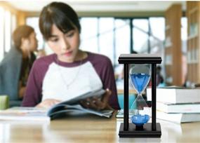 img 2 attached to ⏳ Wood Hourglass Sand Timer – 8", White Sand, Black Frame, 60±6 Minutes, 8x4x4 Inch