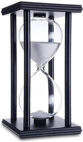 img 4 attached to ⏳ Wood Hourglass Sand Timer – 8", White Sand, Black Frame, 60±6 Minutes, 8x4x4 Inch