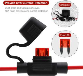 img 2 attached to 🔌 ZHSMS 2Pack Female Cigarette Lighter Power Supply Cord - Heavy Duty 16AWG Cable for Car Tire Inflator and Air Pump - 10A Fused DC Power Socket - 12V 24V Volt Outlet Ring Terminal Plug Accessory