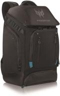 🎒 acer predator utility gaming backpack: water resistant, tear proof, and laptop protective - fits up to 17.3" predator gaming laptop, black with teal accents logo