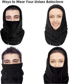 img 2 attached to Balaclava Ski Face Mask Fleece Neck Gaiter Winter Beanie for Men - Protects from Dust and Wind