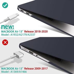 img 2 attached to 🖥️ May Chen MacBook Air 13 Inch Case 2020 2019 2018 Release Models: A1932 A2179, Frosted Rubberized Matte Hard Shell Case Cover with See Through Design for Apple Mac Air 13 Retina Display with Touch ID, Black