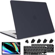 🖥️ may chen macbook air 13 inch case 2020 2019 2018 release models: a1932 a2179, frosted rubberized matte hard shell case cover with see through design for apple mac air 13 retina display with touch id, black logo