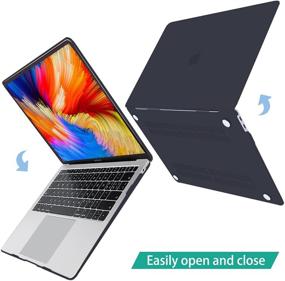 img 1 attached to 🖥️ May Chen MacBook Air 13 Inch Case 2020 2019 2018 Release Models: A1932 A2179, Frosted Rubberized Matte Hard Shell Case Cover with See Through Design for Apple Mac Air 13 Retina Display with Touch ID, Black