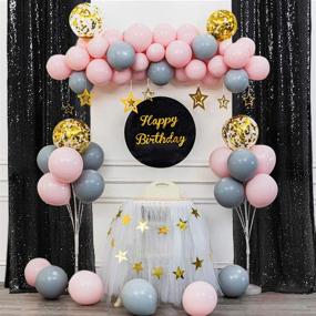 img 4 attached to PartyDelight Sparkly Backdrop Curtains Decorations Camera & Photo