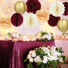 img 1 attached to 🌹 Burgundy Rose Gold Bridal Shower & Bachelorette Party Decorations for a Stunning Fall Wedding & Engagement Celebration