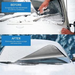 img 2 attached to Outopsue Windshield Snow Cover: Easy Install, Disassembly, & Frost Guard for Cars, SUVs, Vans, and Trucks