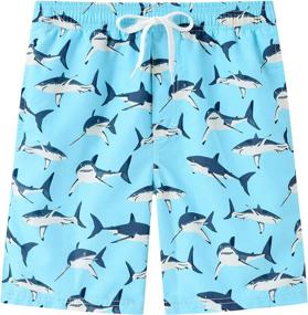 img 1 attached to Akula Swimsuit Printed Pockets Blue Fish Boys' Clothing ~ Swim