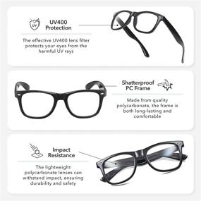img 2 attached to Stylish Square Rimmed Clear Glasses: The Iconic Eyewear Choice