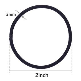 img 2 attached to 100-count Hair Elastics Hair Ties Ponytail Holders 👱 Hair Bands - 5cm x 0.3cm, in Classic Black