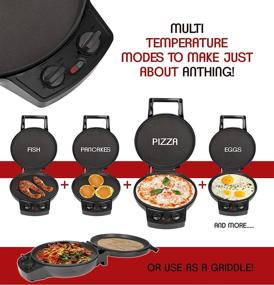 img 3 attached to 🍕 Courant 12 Inch Pizza Maker and Calzone Maker with Timer & Temperature Control - 1440 Watts Electric Pizza Oven, Converts to an Indoor Grill - Black