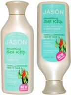 🌱 jason all natural organic smoothing sea kelp shampoo and conditioner bundle - frizzy hair treatment with aloe vera, ginseng, and chamomile - paraben-free, gluten-free, sulfate-free, vegan - 16 fl oz each logo