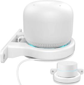 img 4 attached to 🔌 Google WiFi Wall Mount Shelf for Google Nest WiFi Router and System - ABS Bracket Holder with Built-in Cable Management (White)
