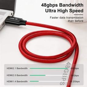 img 2 attached to 🔴 ANNNWZZD 8K HDMI Cable - High Speed HDMI 2.1 Cable, 48Gbps, 8K@60Hz (7680x4320), 4:4:4 HDR, HDCP 2.2, eARC - Ideal for PS4, Xbox - 3ft Length, Vibrant RED