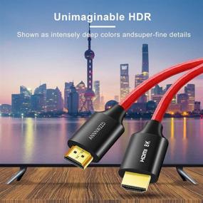 img 3 attached to 🔴 ANNNWZZD 8K HDMI Cable - High Speed HDMI 2.1 Cable, 48Gbps, 8K@60Hz (7680x4320), 4:4:4 HDR, HDCP 2.2, eARC - Ideal for PS4, Xbox - 3ft Length, Vibrant RED