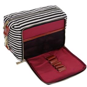 img 4 attached to 👜 BAOSHA XS-04 Canvas Travel Toiletry Bag for Women - Black Dopp Case Kit: Perfect Organizer for Ladies' Essentials