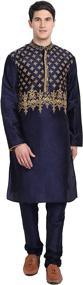 img 4 attached to SKAVIJ Pajama 2 Piece Embroidered Medium Men's Clothing and Sleep & Lounge