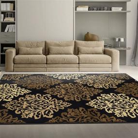 img 4 attached to Enhance Your Décor with the Exquisite SUPERIOR Designer 2.6' x 8' Danvers Collection Area Rug in Elegant Black