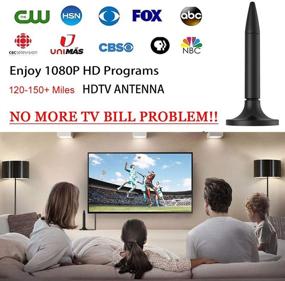 img 3 attached to 📺 2021 Newest HDTV Indoor Digital TV Antenna: 130+ Mile Range, Amplifier Signal Booster, 4K HD, Free Local Channels - Support for All Televisions - 10ft High Performance Coax Cable