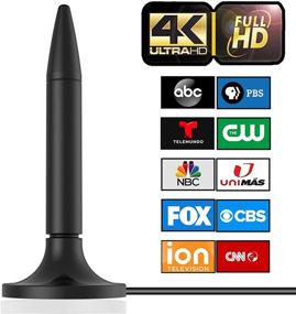 img 4 attached to 📺 2021 Newest HDTV Indoor Digital TV Antenna: 130+ Mile Range, Amplifier Signal Booster, 4K HD, Free Local Channels - Support for All Televisions - 10ft High Performance Coax Cable