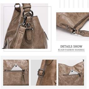 img 2 attached to 👜 KL928 Женские сумки и кошельки: Стильные плечевые сумки "хобо" с верхней ручкой для женщин