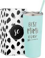 🥇 sassycups best mimi ever tumbler: engraved mint stainless steel insulated tumbler for mimi, mimi-to-be, and mimi grandma! great mimi birthday presents! logo