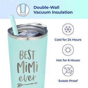 img 3 attached to 🥇 SassyCups Best Mimi Ever Tumbler: Engraved Mint Stainless Steel Insulated Tumbler for Mimi, Mimi-to-Be, and Mimi Grandma! Great Mimi Birthday Presents!