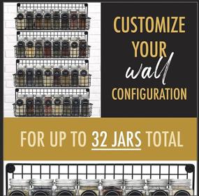 img 1 attached to 🌿 Wall Mounted Farmhouse Style Hanging Spice Racks - Set of 4 Space Saving Racks - Easy Installation, Ideal Seasoning Organizer for Kitchen