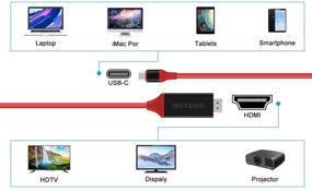 img 3 attached to High-Speed USB C to HDMI Male Cable 6.6ft (4K@30Hz) | MOTONG USB Type C to HDMI Cable for MacBook Pro 16'' 2019/2018/2017 & MacBook Air/iPad Pro 2019/2018 | Compatible with Surface Book 2, Samsung S10, and More | Enhanced Performance at 30Hz