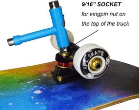 img 1 attached to 🛹 NaPlus Longboard Skate Tool: Portable All-in-One Skateboard Bearings T/Y Tool for Roller Skate Wheel