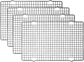 img 4 attached to 🔥 Tebery 4 Pack Cooling Racks Baking Rack - 16" x 10" - Efficient Cooling Solution for Bakers