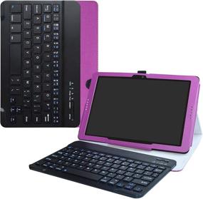img 4 attached to 💜 LiuShan Detachable Wireless Keyboard Case for AT&T Primetime Tablet – Purple