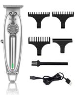 🧔 kemei professional cordless rechargeable beard/hair trimmer with 0mm bald blade for men stylists and barbers - quiet hair clippers logo