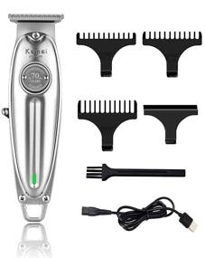 img 4 attached to 🧔 Kemei Professional Cordless Rechargeable Beard/Hair Trimmer with 0mm Bald Blade for Men Stylists and Barbers - Quiet Hair Clippers