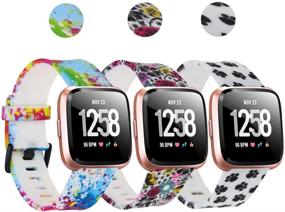 img 4 attached to Ремешки для Fitbit Versa 2 / Versa Lite / Versa Special Edition - спортивный материал, дышащие ремешки для умных фитнес-часов Fitbit Versa 2 - женщины и мужчины, размеры S и L