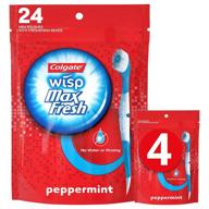 24 pack of 4 colgate max fresh wisp mini travel toothbrushes, peppermint flavored logo